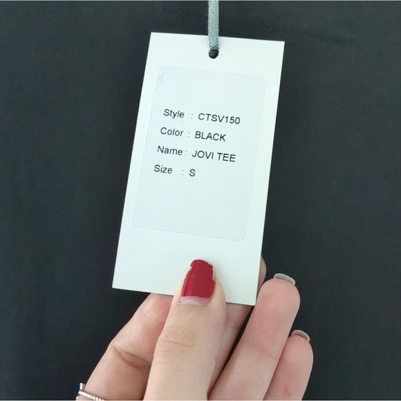 NWT Caite Jovi TEE black colorful floral embroidered boho oversized shirt size S - Picture 4 of 8